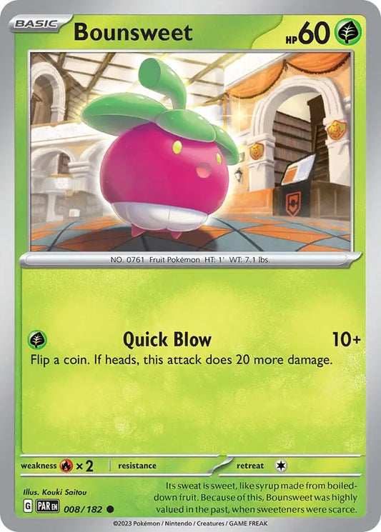 008/182 Bounsweet Paradox Rift Pokémon Card