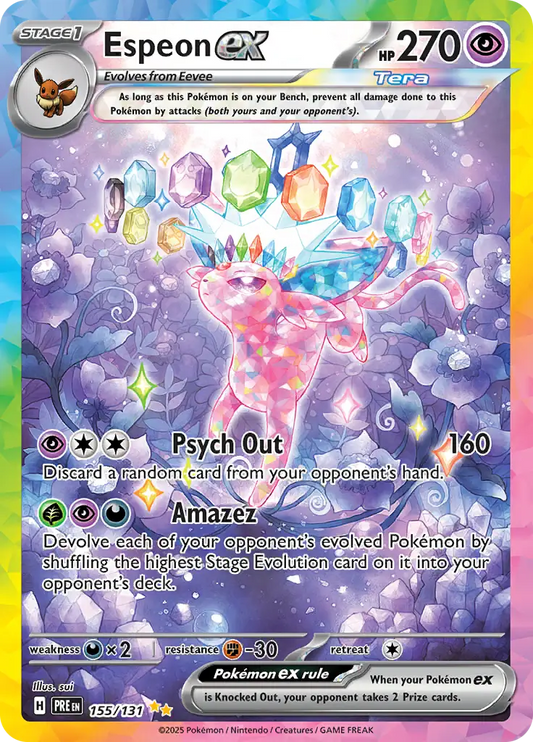 155/131 Espeon ex Prismatic Evolutions Pokémon Card