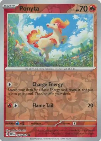026/162 Ponyta Reverse Holo Temporal Forces Pokémon Card