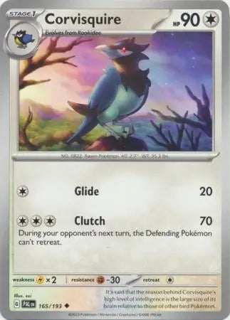 165/193 Corvisquire Paldea Evolved Pokémon Card