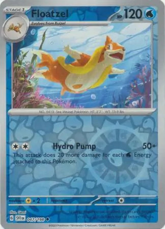 047/198 Floatzel Reverse Holo Scarlet & Violet Base Set Pokémon Card