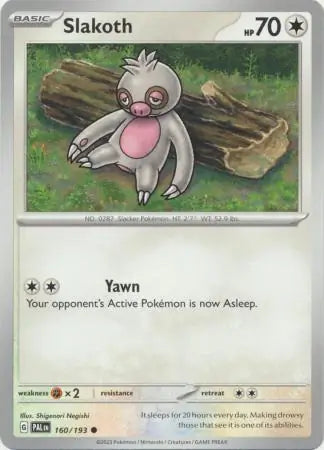 160/193 Slakoth Paldea Evolved Pokémon Card