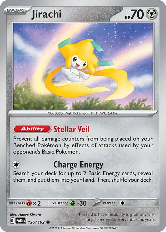 126/182 Jirachi Paradox Rift Pokémon Card