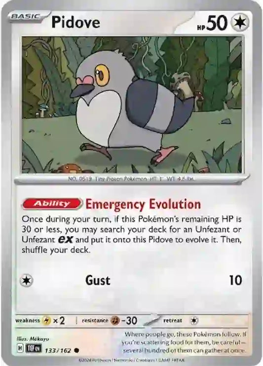 133/162 Pidove Scarlet & Violet Temporal Forces Pokémon Card