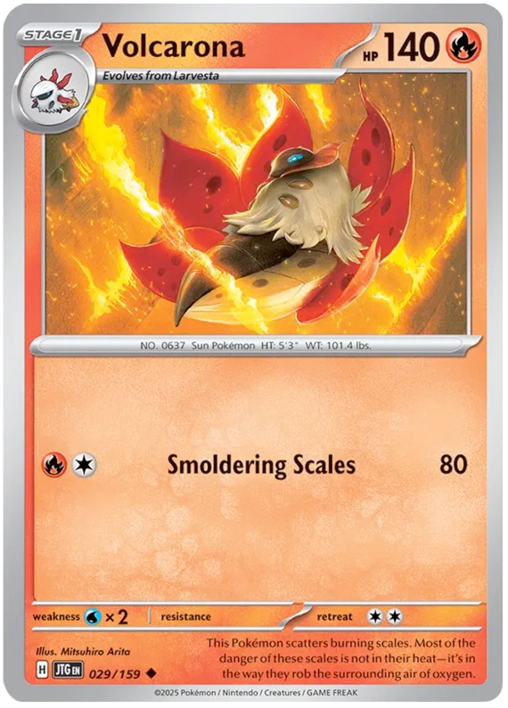 029/159 Volcarona Journey Together Pokémon Card