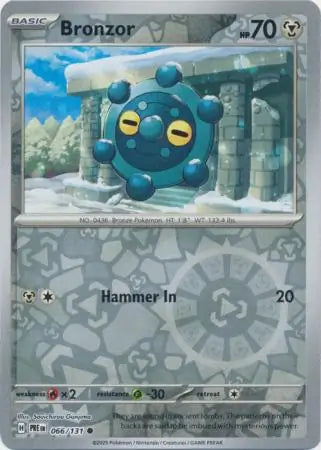 066/131 Bronzor Reverse Holo Prismatic Evolutions Pokémon Card