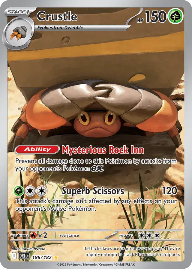 186/182 Crustle Destined Rivals Pokémon Card