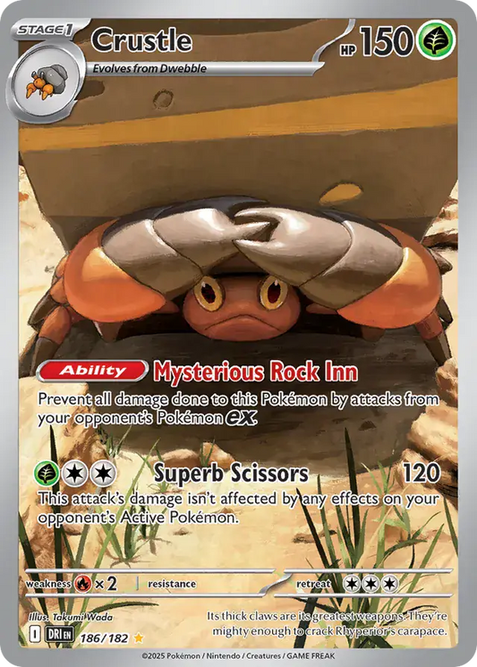 186/182 Crustle Destined Rivals Pokémon Card