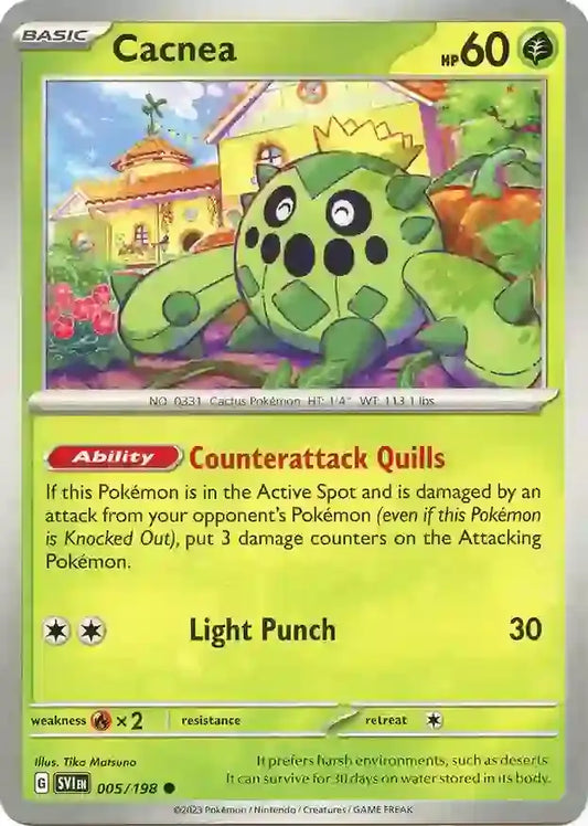 005/198 Cacnea Scarlet & Violet Base Set Pokémon Card