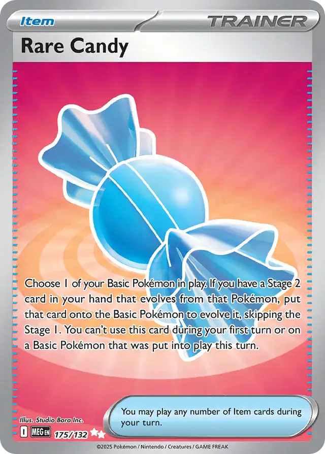 175/132 Rare Candy Mega Evolution Pokémon Card
