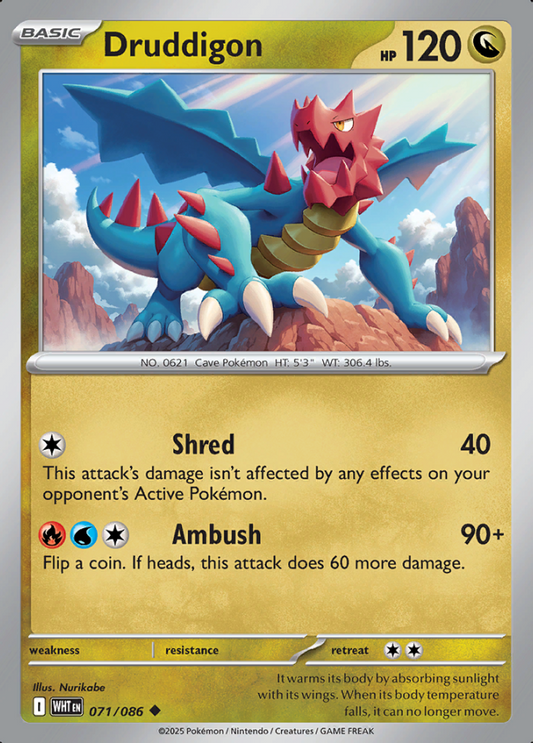 071/086 Druddigon White Flare Pokémon Card