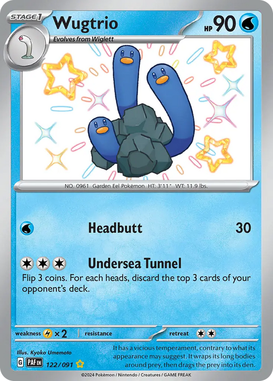 122/091 Wugtrio Paldean Fates Pokémon Card