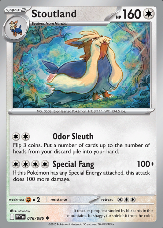 076/086 Stoutland White Flare Pokémon Card
