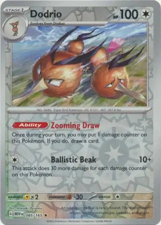 085/165 Dodrio Reverse Holo 151 Pokémon Card