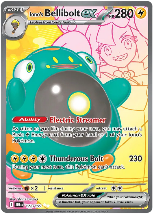 172/159 Iono's Bellibolt ex Journey Together Pokémon Card