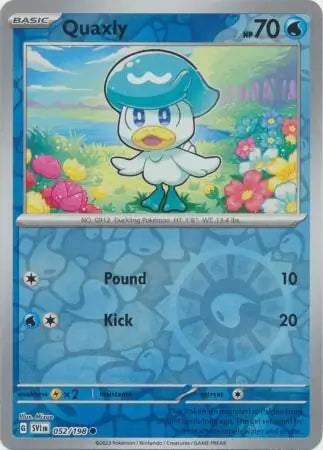 052/198 Quaxly Reverse Holo Scarlet & Violet Base Set Pokémon Card