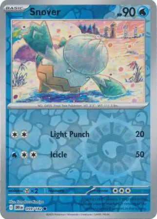 059/182 Snover Reverse Holo Destined Rivals Pokémon Card