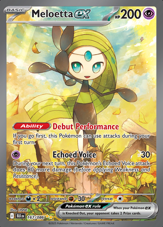 167/086 Meloetta ex Special Illustration Rare Black Bolt Pokémon Card