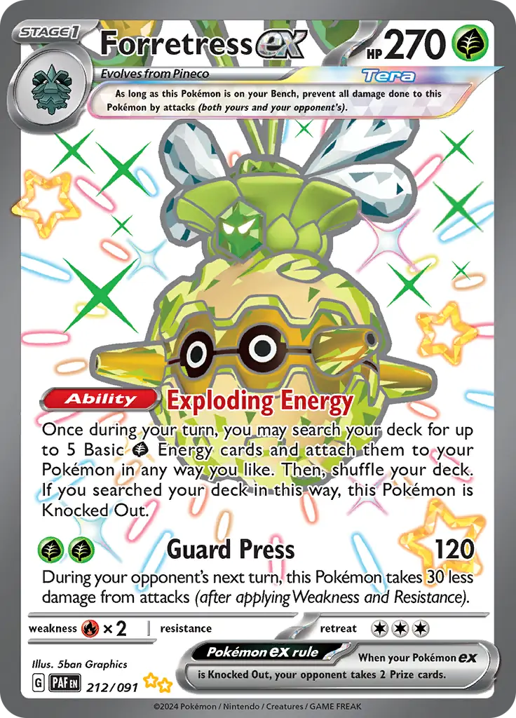 212/091 Forretress ex Paldean Fates Pokémon Card
