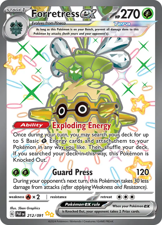 212/091 Forretress ex Paldean Fates Pokémon Card