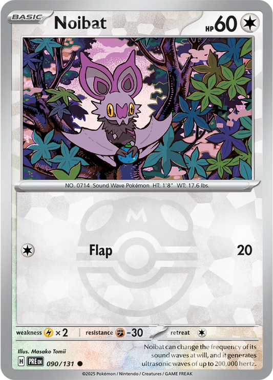 090/131 Noibat Master Ball Holo Prismatic Evolutions Pokémon Card