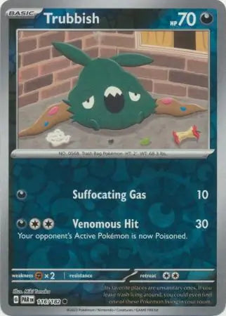 116/182 Trubbish Reverse Holo Paradox Rift Pokémon Card