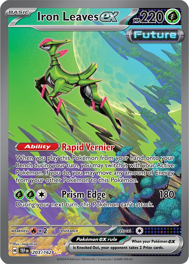 203/162 Iron Leaves ex Scarlet & Violet Temporal Forces Pokémon Card