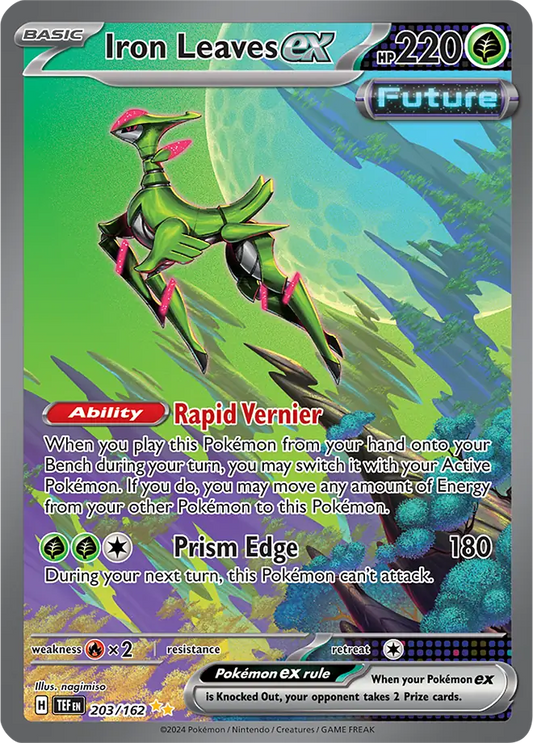 203/162 Iron Leaves ex Scarlet & Violet Temporal Forces Pokémon Card