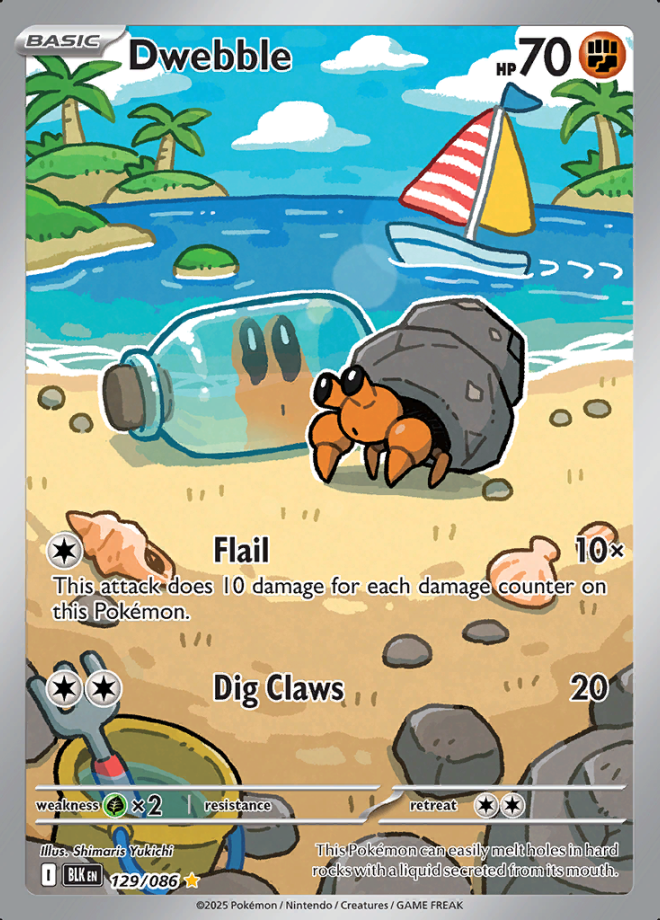 129/086 Dwebble Illustration Rare Black Bolt Pokémon Card