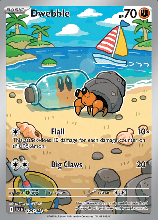 129/086 Dwebble Illustration Rare Black Bolt Pokémon Card