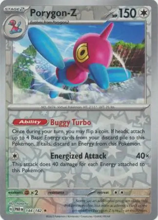 144/182 Porygon-Z Reverse Holo Paradox Rift Pokémon Card