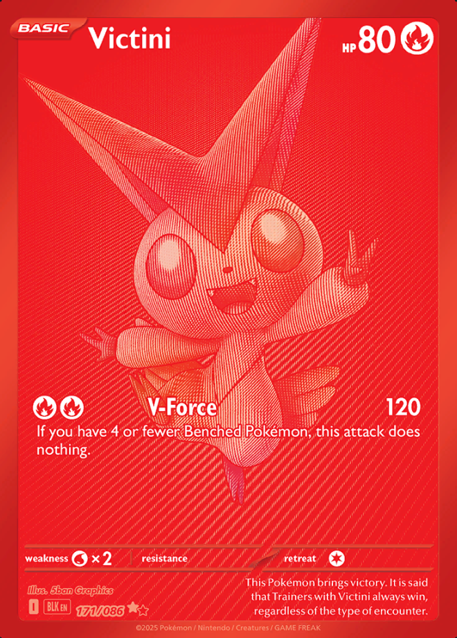 171/086 Victini Black White Rare Black Bolt Pokémon Card