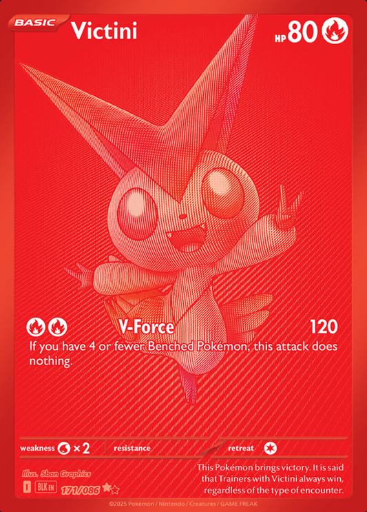 171/086 Victini Black White Rare Black Bolt Pokémon Card
