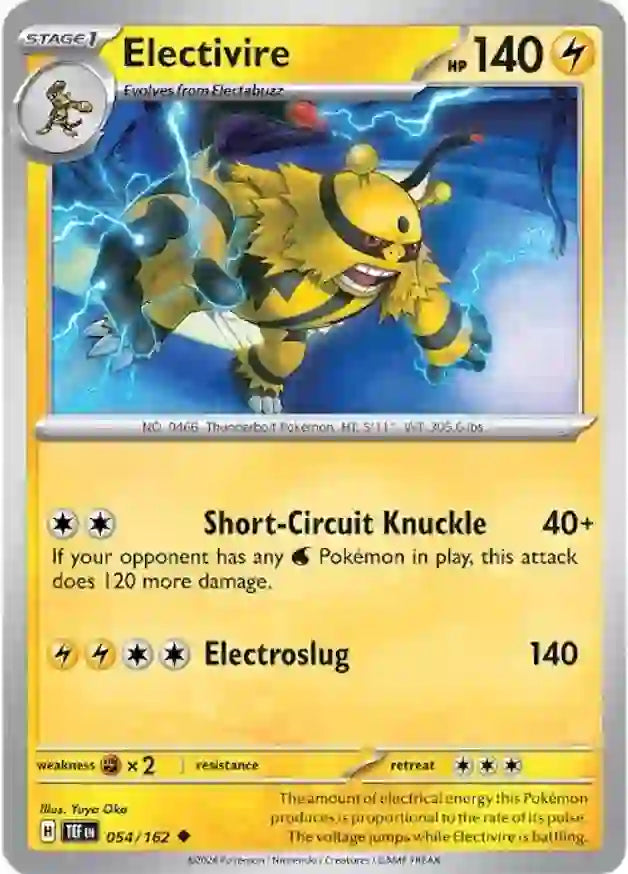 054/162 Electivire Scarlet & Violet Temporal Forces Pokémon Card