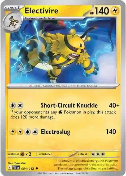 054/162 Electivire Scarlet & Violet Temporal Forces Pokémon Card