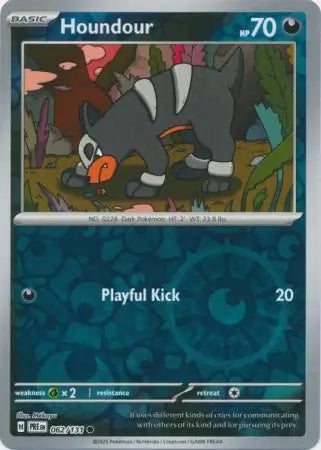062/131 Houndour Reverse Holo Prismatic Evolutions Pokémon Card