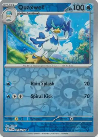 053/198 Quaxwell Reverse Holo Scarlet & Violet Base Set Pokémon Card