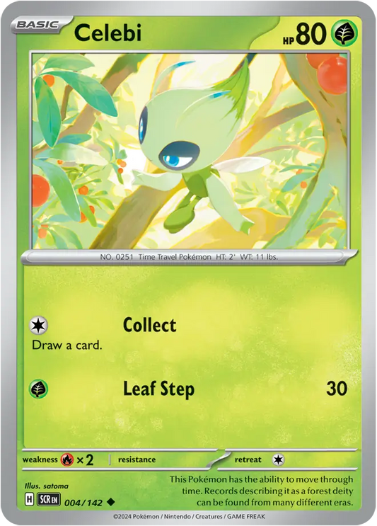004/142 Celebi Stellar Crown Pokémon Card