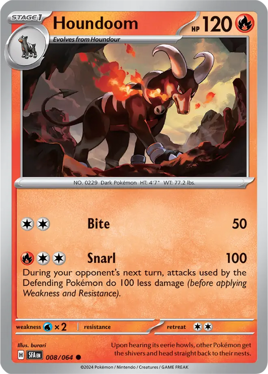 008/064 Houndoom Shrouded Fable Pokémon Card