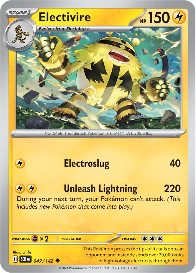 047/142 Electivire Stellar Crown Pokémon Card
