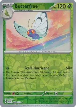003/159 Butterfree Reverse Holo Journey Together Pokémon Card
