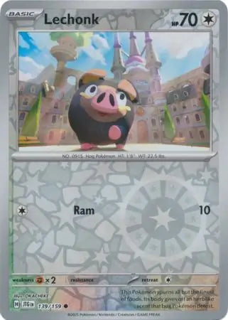 139/159 Lechonk Reverse Holo Journey Together Pokémon Card
