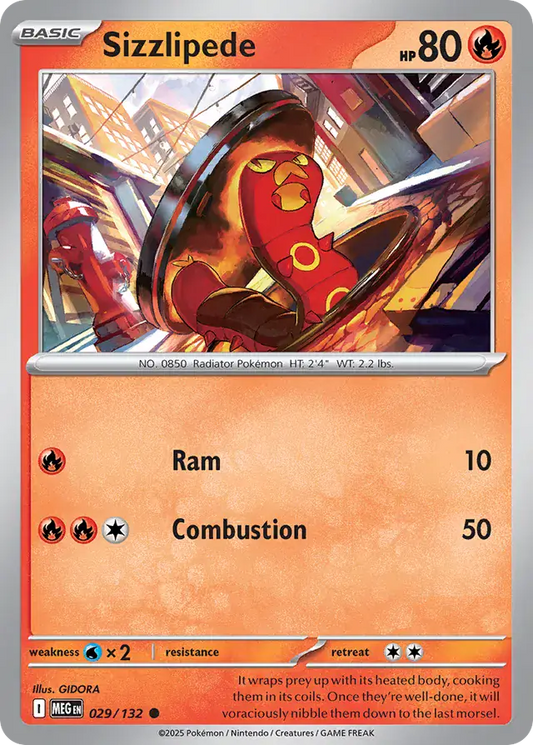 029/132 Sizzlipede Mega Evolution Pokémon Card