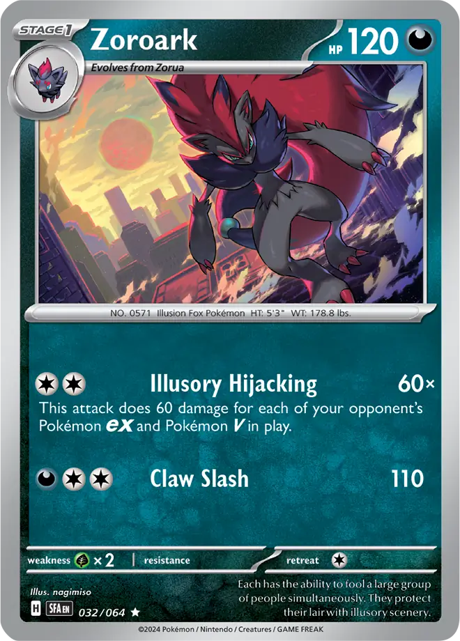 032/064 Zoroark Shrouded Fable Pokémon Card