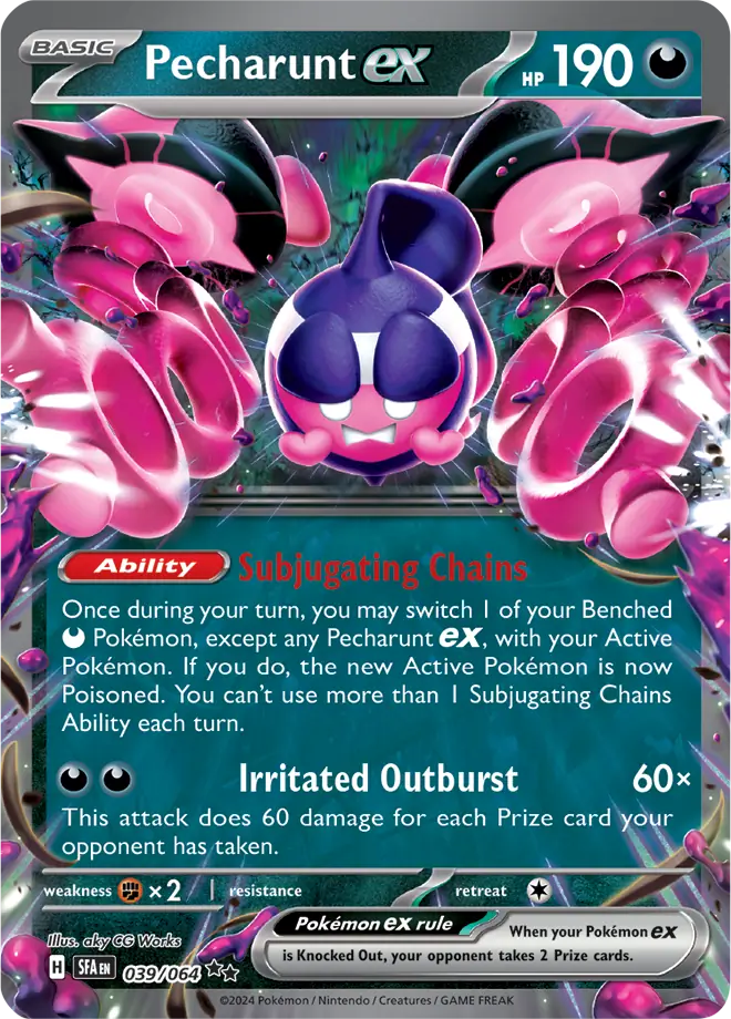 039/064 Pecharunt ex Shrouded Fable Pokémon Card