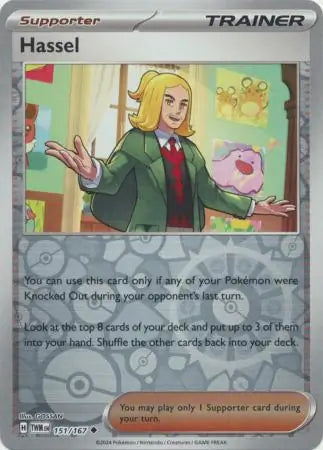 151/167 Hassel Reverse Holo Twilight Masquerade Pokémon Card