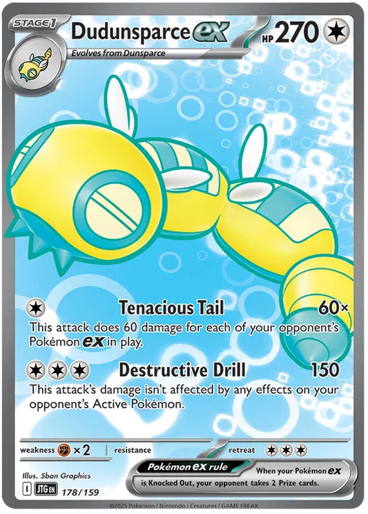 178/159 Dudunsparce ex Journey Together Pokémon Card