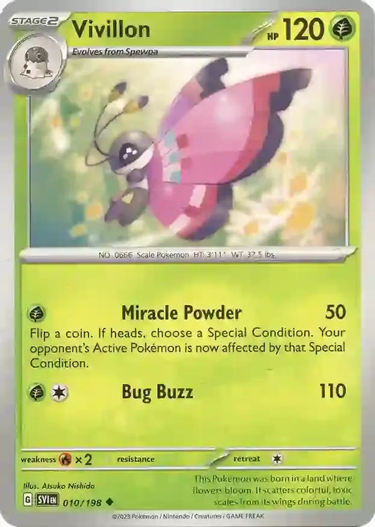 010/198 Vivillon Scarlet & Violet Base Set Pokémon Card