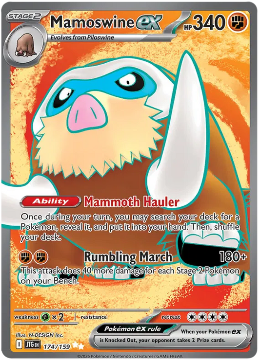 174/159 Mamoswine ex Journey Together Pokémon Card