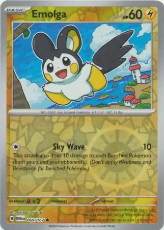 069/167 Emolga Reverse Holo Twilight Masquerade Pokémon Card